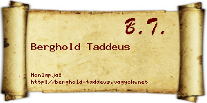 Berghold Taddeus névjegykártya